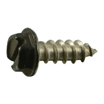 #8 x 1/2" Slotted Hex Washer Head, Sheet Metal Screw, Stainless Steel, Black 