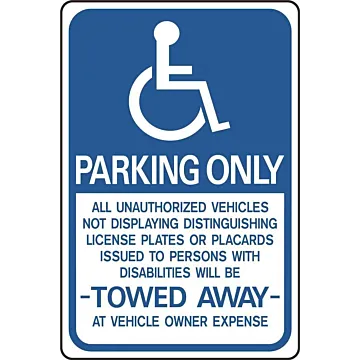 HY-KO Aluminum Pole 18 in Handicapped Parking Only Sign
