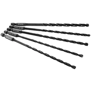 Irwin Impact Performance Series Masonry 6-Inch Drill Bit Mixed Set, 5-Piece
