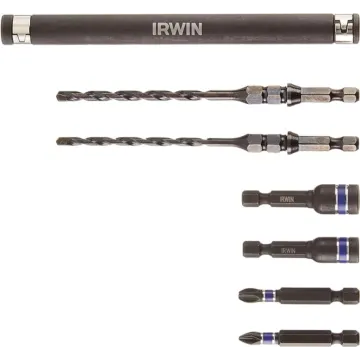 Irwin Impact Tapcon Installation Drill / Drive Sets, IMPACT TAPCON DRILL-DRIVE 7PC SET CLAM