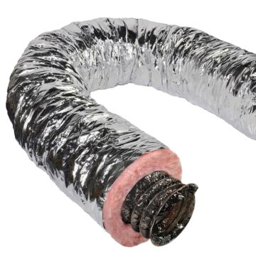 Imperial Insulated R6 Poly Flex Duct (Silver) 6 in. x 25 ft