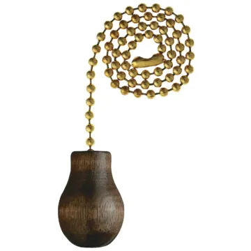 Jandorf Pull Chain Walnut Wooden Knob with 12" Chain