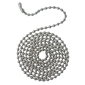 Jandorf Beaded Chain #6 Nickel Plated Steel 3' with Connector