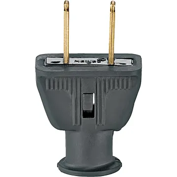 Leviton 15 Amp Non-Polarized Plug, Non-Grounding, Black