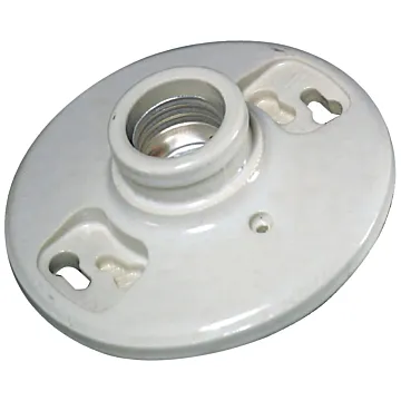 Leviton One-Piece Glazed Porcelain Outlet Box Mount, Aluminum, White