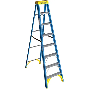 Werner Type I Fiberglass Step Ladder - 8 ft