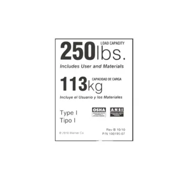 Werner 250 lb LeanSafe Ladder Label