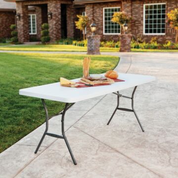 Lifetime 6 Ft. x 30 In. White Granite Light Commercial Grade Folding Table