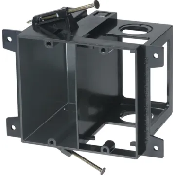 Arlington Industries Power and low voltage box for new construction, nail on. Low voltage side provides combination 1/2" and 3/4" knockout. 2 hour fire rating. 20 cu. in.