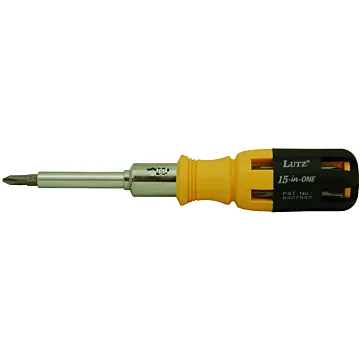 Lutz Gorilla Glue Imprinted Chrome Vanadium Steel Yellow 15-in-1 Imprinted Screwdriver