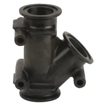 Banjo 2" Full Port Y Flange with 3/4" Female NPT Gauge Port, 45deg Poly Fitting