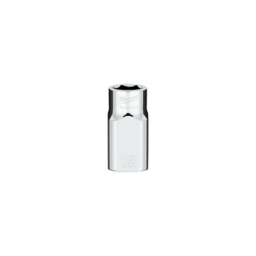 Milwaukee 1/2" Drive 12MM Metric 6-Point Socket with FOUR FLAT™ Sides