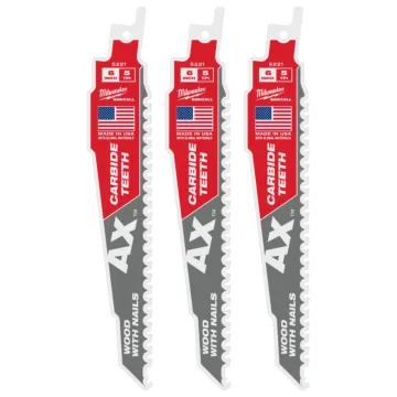 Milwaukee 6" 5 TPI AX™ with Carbide Teeth SAWZALL® Blade for Wood with Nails (1 PK)