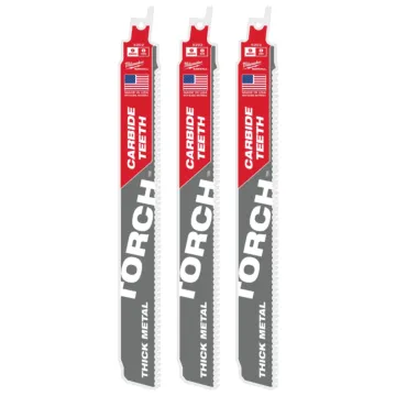 Milwaukee 9" 8 TPI TORCH™ with Carbide Teeth SAWZALL® Blades (3 PK)