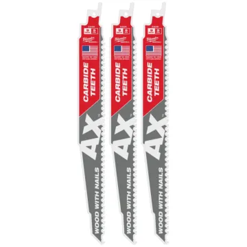 Milwaukee 9" 5 TPI AX™ with Carbide Teeth SAWZALL® Blade for Wood with Nails (3 PK)
