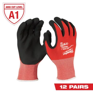 Milwaukee Cut Level 1 Nitrile Dipped Glove - L 12pk