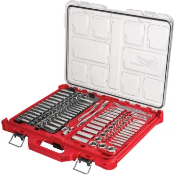 Milwaukee 106pc 1/4" and 3/8" Metric & SAE Ratchet and Socket Set with PACKOUT™ Low-Profile Organizer