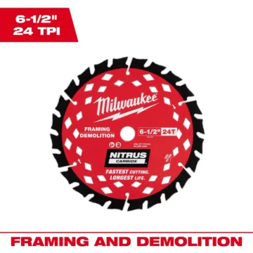 Milwaukee 6-1/2” 24T NITRUS™ Carbide Framing & Demolition Circular Saw Blade