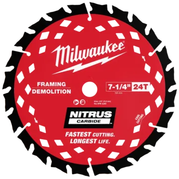 Milwaukee 24T NITRUS™ Carbide Framing & Demolition Circular Saw Blade - 7-1/4 in.