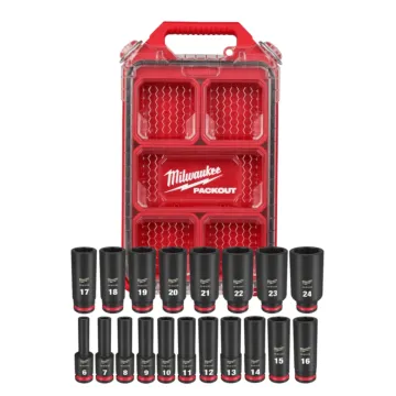 Milwaukee 19PC SHOCKWAVE™ Impact Duty Socket 3/8” Drive MM Set with PACKOUT™