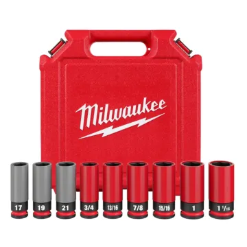 Milwaukee SHOCKWAVE™ Impact Duty 1/2 Drive SAE & Metric 9PC Lug Nut Wheel Socket Set