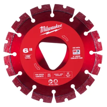 Milwaukee Red 6” x .100” Diamond Blade for Green Concrete