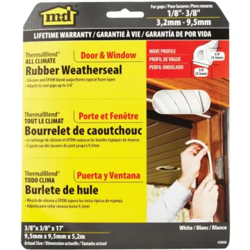 M-D White 17 Ft. Rubber Weatherstrip
