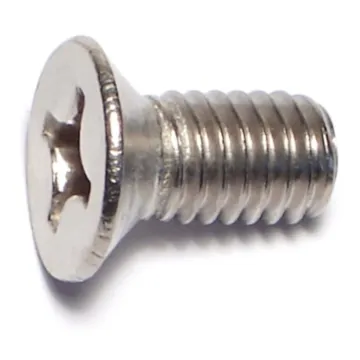 6 mm - 1.00 x 12 mm Machine Screw, Phillips Flat Head, Stainless Steel 
