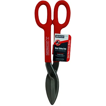 MIDWEST® Alloy Steel 12 in Red Straight Vinyl Siding Snip