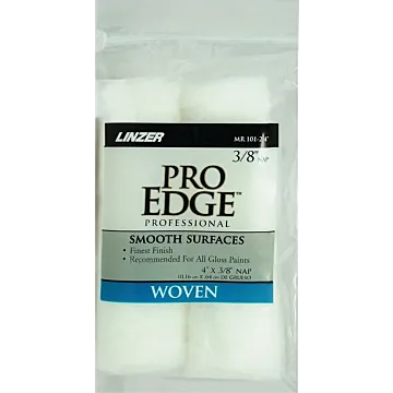 Linzer Pro-Edge 4 in. x 3/8 in. Nap White Roller Cover (2 pk)