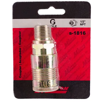 Milton High-Flow Air Coupler G-Style 1/2-in MNPT, 1/2-in flow size Steel Quick-connect Coupler Air Tool Fitting, 300 PSI/99 SCFM