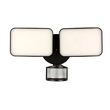 MaxLite 2 Head LED Security Light with Motion Sensor, Black Finish