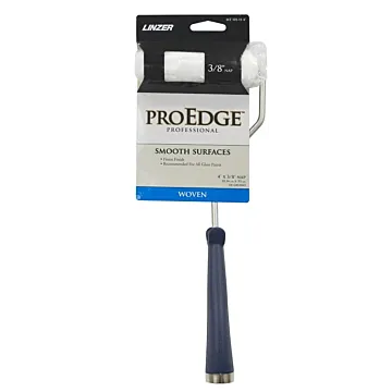 Linzer Mini Roller, 3/8 in Nap, Fabric Cover, Threaded Handle, 4 in L Roller