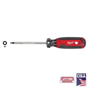 Milwaukee #2 Square 4" Cushion Grip Screwdriver (USA)