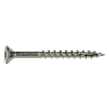 #8 x 1-3/4" Star Flat Head, Wood Screw, Yellow Zinc (Bulk Box 1 lb)