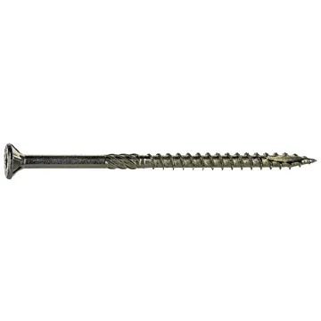 #10 x 3-1/2" Star Flat Head, Wood Screw, Yellow Zinc (Bulk Box 1 lb)