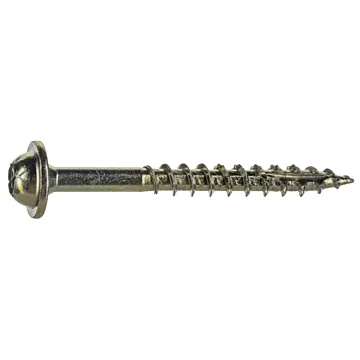 #9 x 1-3/4" Star Truss Head, Wood Screw, Yellow Zinc (Bulk Box 1 lb)