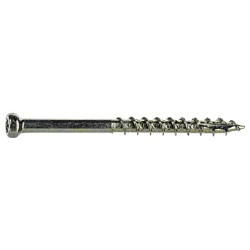 #8 x 2" Star Drive, Trim Head Screw, Yellow Zinc (Bulk Box 1 lb)
