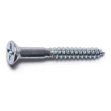 #6 x 1-1/4" Phillips Flat Head, Wood Screw, Zinc (Bulk Box 1 lb)