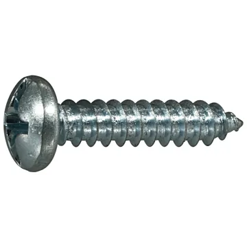 #12 x 1" Combo Pan Head, Sheet Metal Screw, Zinc (Bulk Box 1 lb)