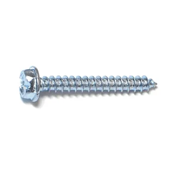 #8 x 1-1/4" Slotted Hex Washer Head, Sheet Metal Screw, Zinc (Bulk Box 1 lb)