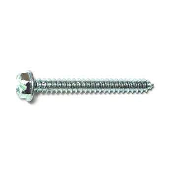 #8 x 1-1/2" Slotted Hex Washer Head, Sheet Metal Screw, Zinc (Bulk Box 1 lb)