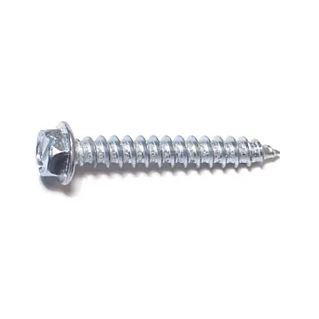 #12 x 1-1/2" Slotted Hex Washer Head, Sheet Metal Screw, Zinc (Bulk Box 1 lb)