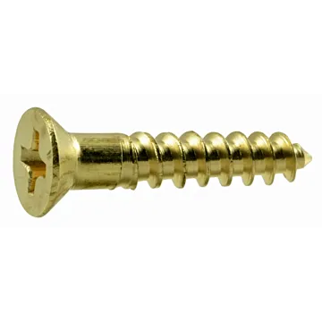 #6 x 3/4" Phillips Flat Head, Wood Screw, Brass (Bulk Box 1 lb)