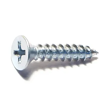 #10 x 1" Phillips Flat Head, Sheet Metal Screw, Zinc (Bulk Box 1 lb)