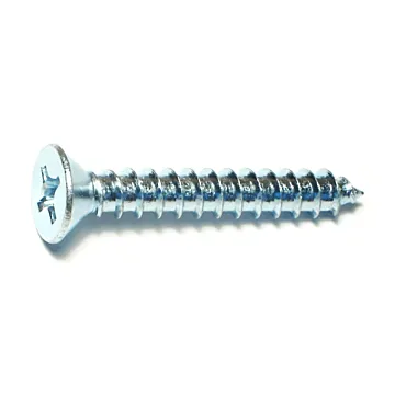 #12 x 1-1/2" Phillips Flat Head, Sheet Metal Screw, Zinc (Bulk Box 1 lb)
