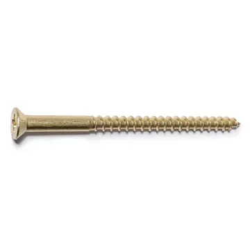 #8 x 2-1/2" Phillips Flat Head, Wood Screw, Brass (Bulk Box 1 lb)