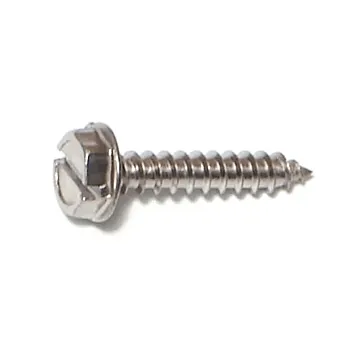 #6 x 3/4" Slotted Hex Washer Head, Sheet Metal Screw, Stainless Steel (Bulk Box 1 lb)