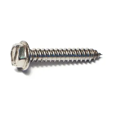 #8 x 1" Slotted Hex Washer Head, Sheet Metal Screw, Stainless Steel (Bulk Box 1 lb)