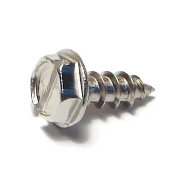 #10 x 1/2" Slotted Hex Washer Head, Sheet Metal Screw, Stainless Steel (Bulk Box 1 lb)